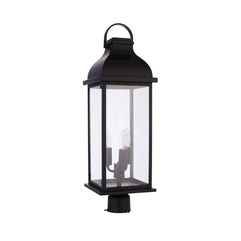 Craftmade Bent Tree 3 Light Outdoor Post Mount, Midnight/Clear
