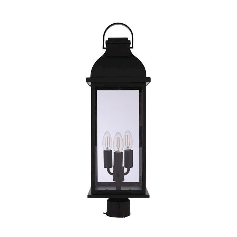 Craftmade Bent Tree 3 Light Outdoor Post Mount, Midnight/Clear