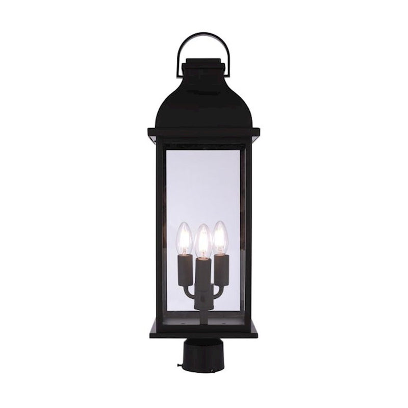 Craftmade Bent Tree 3 Light Outdoor Post Mount, Midnight/Clear