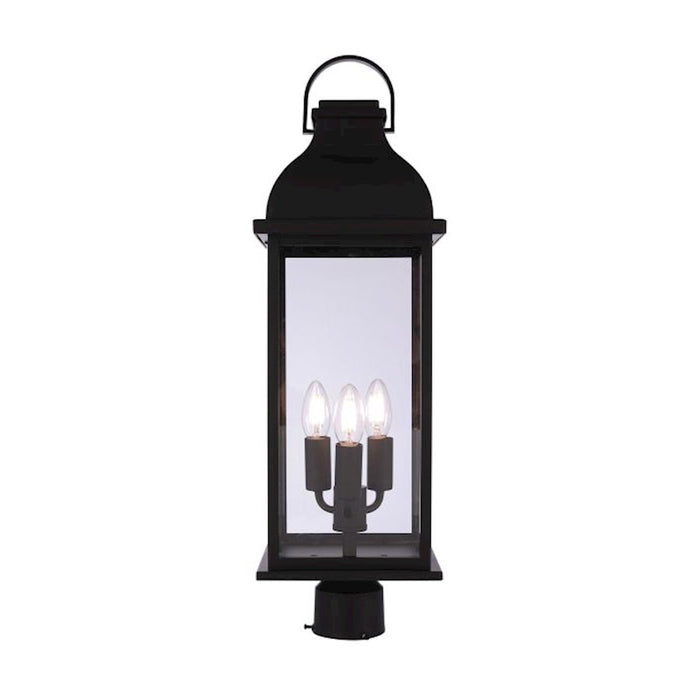 Craftmade Bent Tree 3 Light Outdoor Post Mount, Midnight/Clear