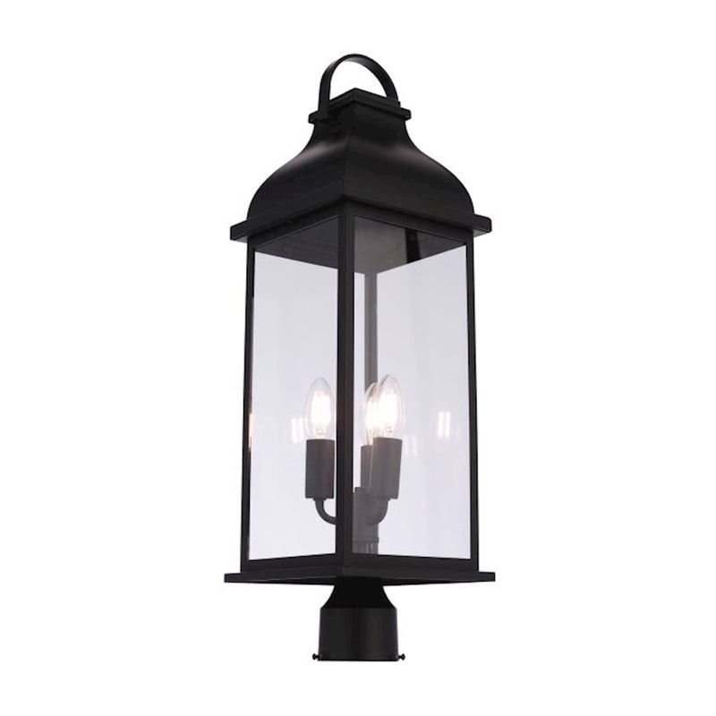 Craftmade Bent Tree 3 Light Outdoor Post Mount, Midnight/Clear
