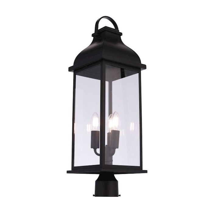 Craftmade Bent Tree 3 Light Outdoor Post Mount, Midnight/Clear