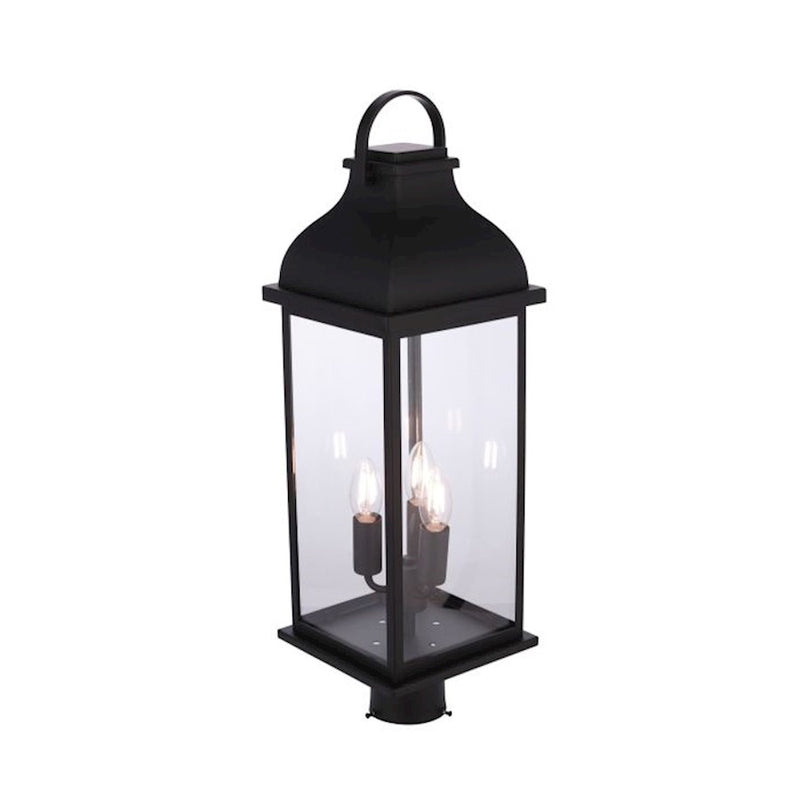 Craftmade Bent Tree 3 Light Outdoor Post Mount, Midnight/Clear