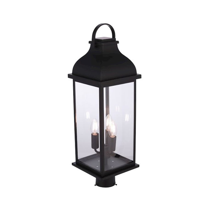 Craftmade Bent Tree 3 Light Outdoor Post Mount, Midnight/Clear