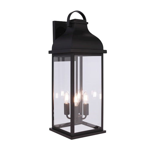 Craftmade Bent Tree 4 Light Outdoor Wall Lantern, Midnight/Clear