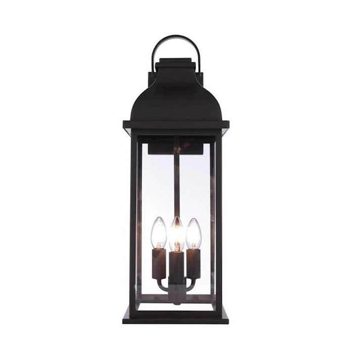 Craftmade Bent Tree 4 Light Outdoor Wall Lantern, Midnight/Clear