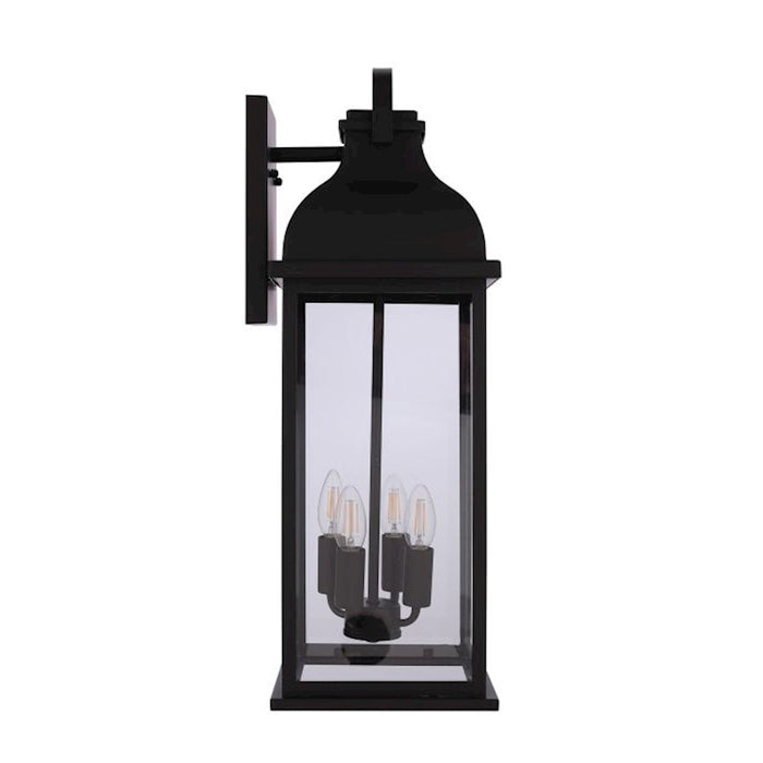 Craftmade Bent Tree 4 Light Outdoor Wall Lantern, Midnight/Clear