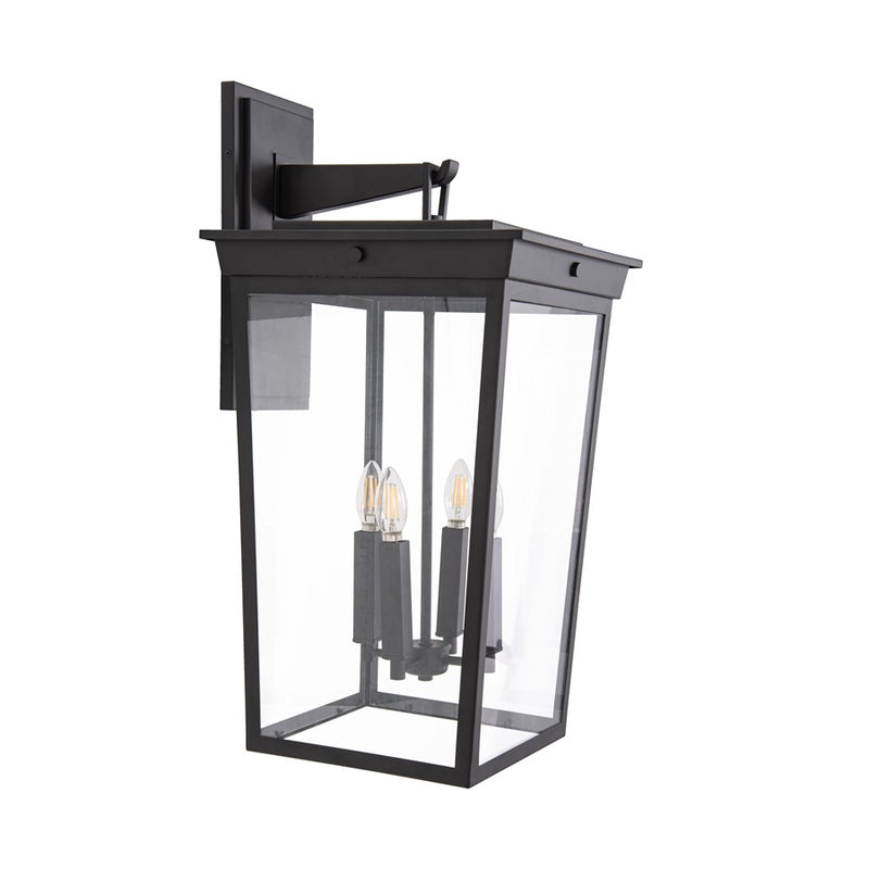 Craftmade Duncan 4 Light Outdoor Wall Lantern, Textured Black