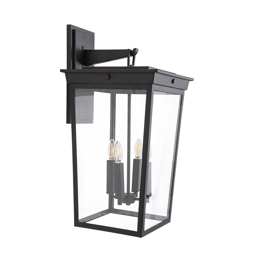 Craftmade Duncan 4 Light Outdoor Wall Lantern, Textured Black