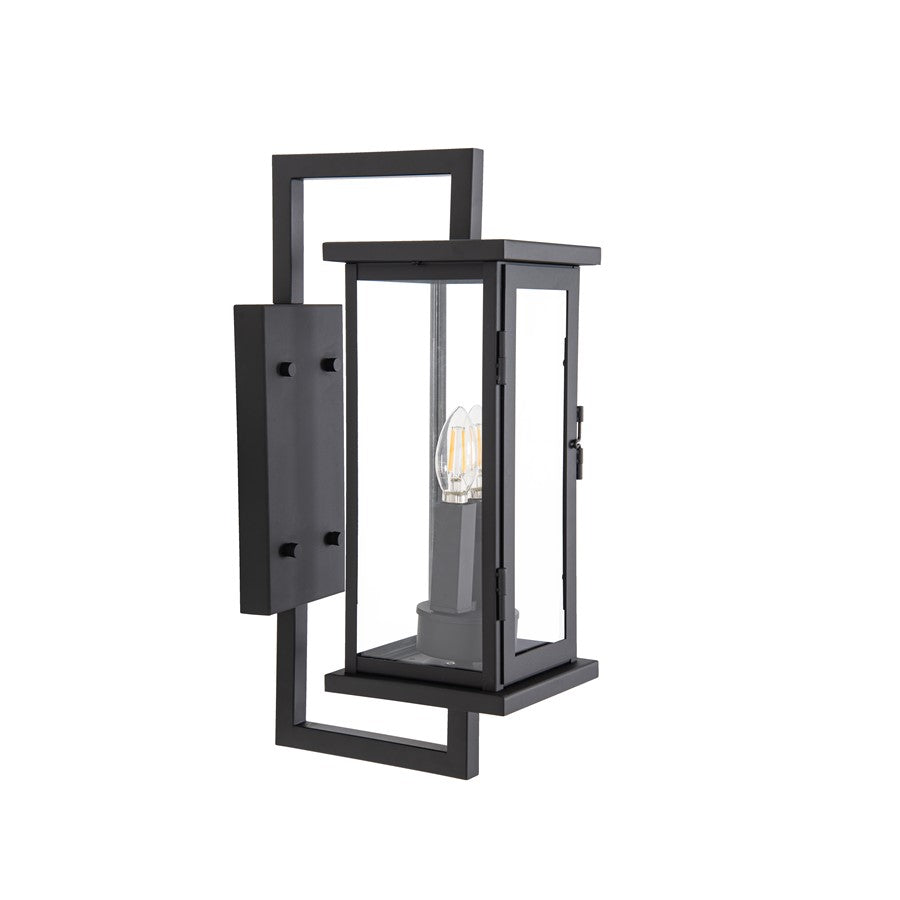 Craftmade Jordan 2 Light Outdoor Wall Lantern, Textured Black