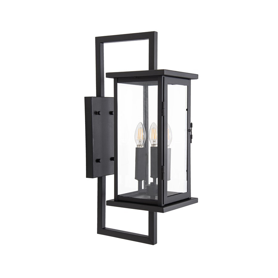 Craftmade Jordan 3 Light Outdoor Wall Lantern, Textured Black