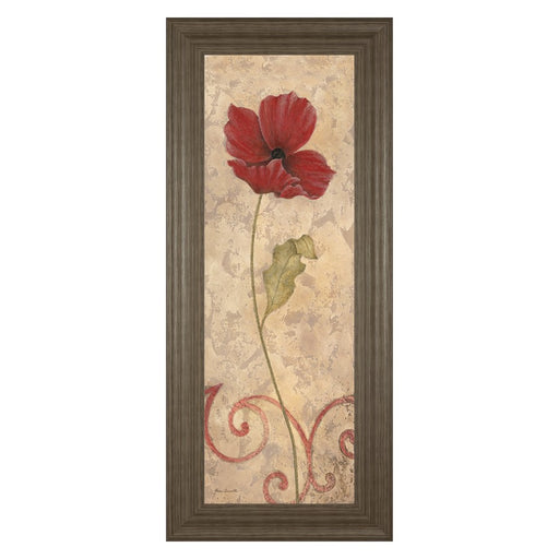 Classy Living Red Bloom Wall Art 18"x42", Tranquil Ash Frame - 1041