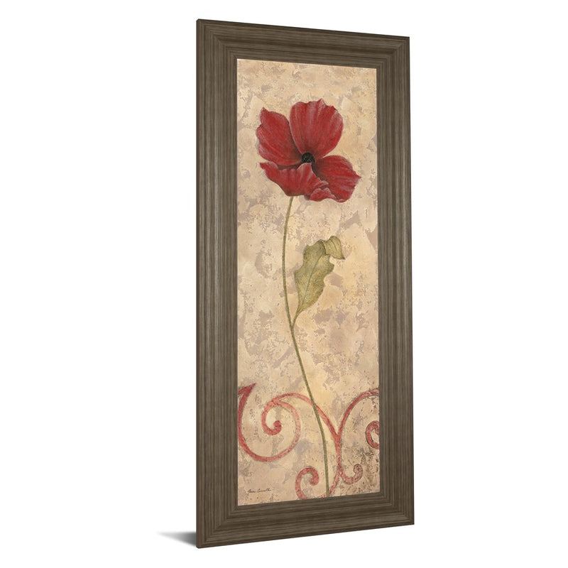 Classy Living Red Bloom Wall Art 18"x42", Tranquil Ash Frame