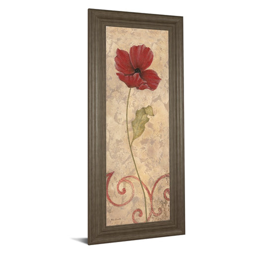 Classy Living Red Bloom Wall Art 18"x42", Tranquil Ash Frame