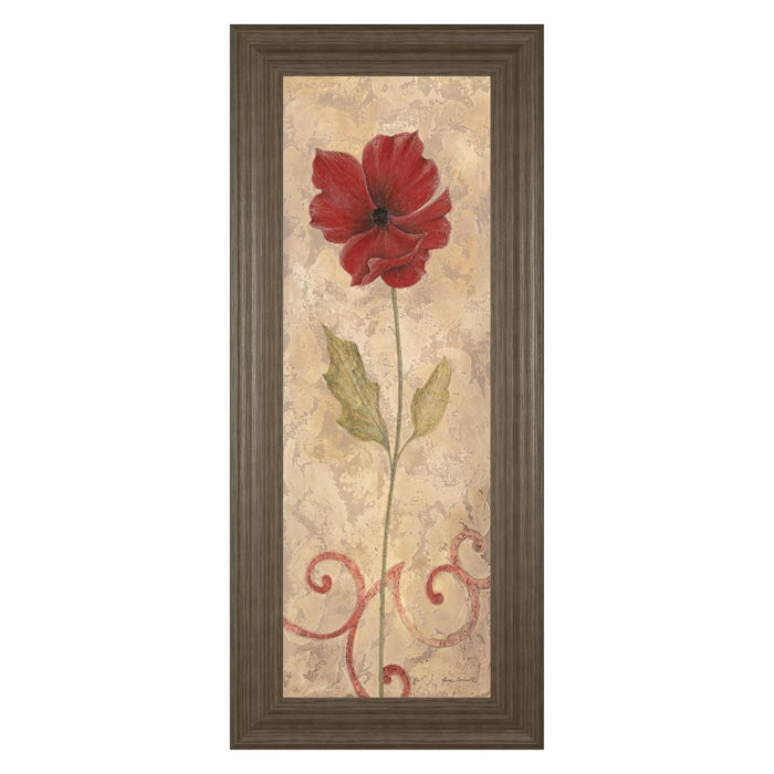 Classy Living Crimson Bloom Wall Art 18"x42", Tranquil Ash Frame