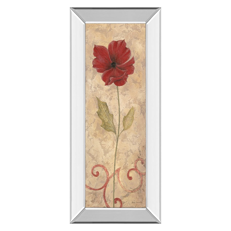Classy Living Crimson Bloom Wall Art 18"x42", Mirrored Frame - 1042MF