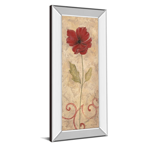 Classy Living Crimson Bloom Wall Art 18"x42", Mirrored Frame