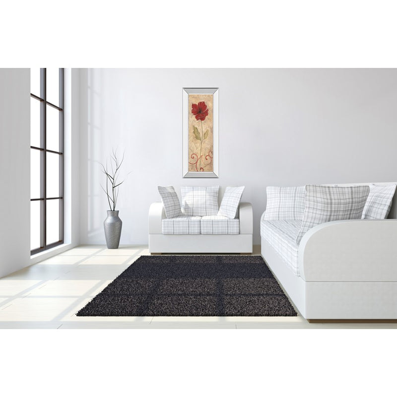 Classy Living Crimson Bloom Wall Art 18"x42", Mirrored Frame