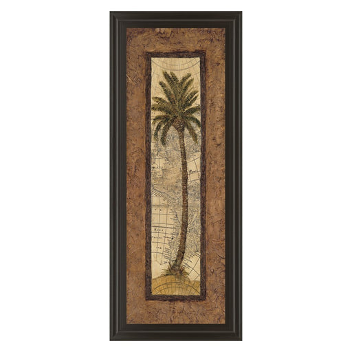 Classy Living Palm Map View Wall Art 18"x42", Dark Chocolate Frame