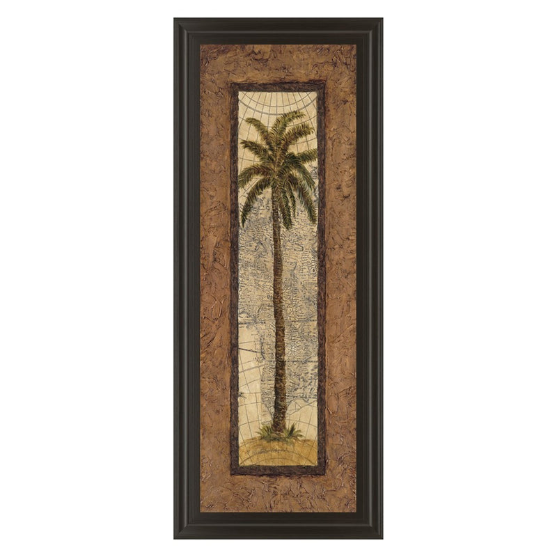 Classy Living Palm Terrain Study Wall Art 18"x42", Dark Chocolate Frame