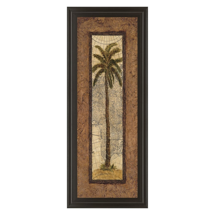 Classy Living Palm Terrain Study Wall Art 18"x42", Dark Chocolate Frame