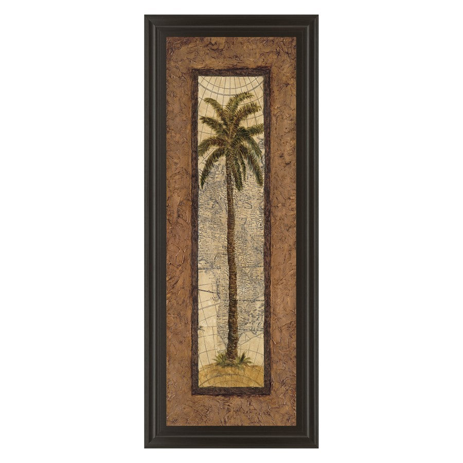 Classy Living Palm Terrain Study Wall Art 18"x42", Dark Chocolate Frame
