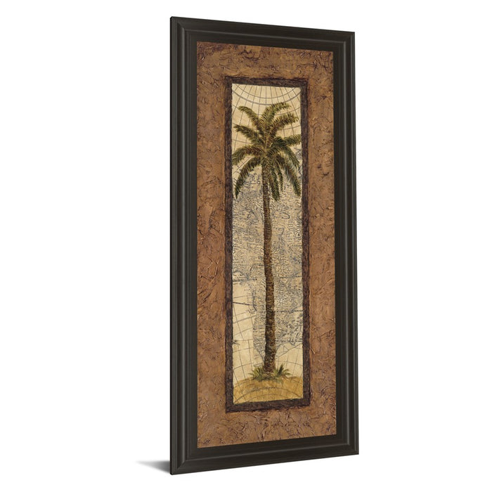 Classy Living Palm Terrain Study Wall Art 18"x42", Dark Chocolate Frame
