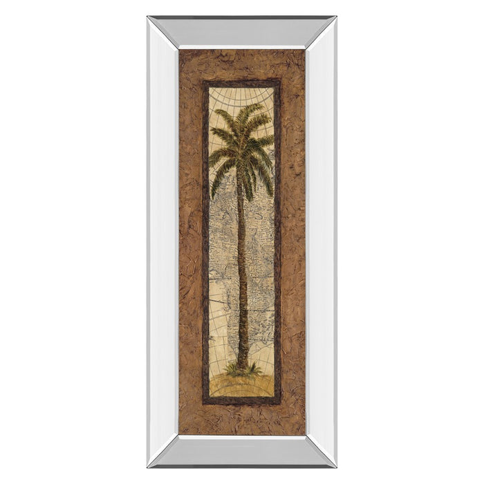 Classy Living Palm Terrain Study Wall Art 18"x42", Mirrored Frame