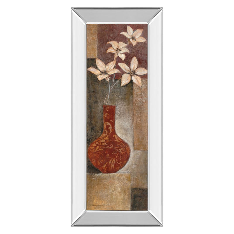 Classy Living Baroque Floral I Wall Art 18"x42", Mirrored Frame