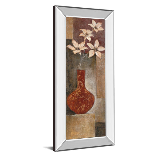Classy Living Baroque Floral I Wall Art 18"x42", Mirrored Frame