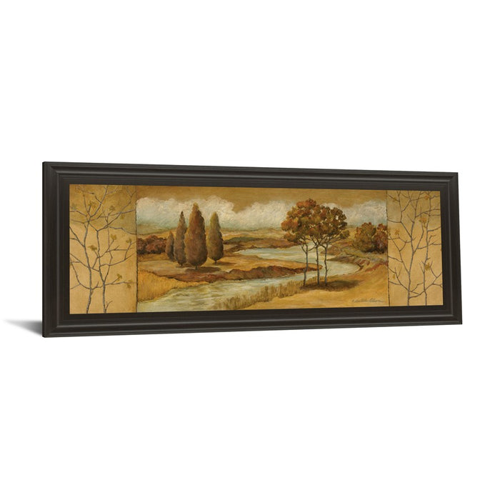 Classy Living Autumn River View Wall Art 42"x18", Dark Chocolate Frame