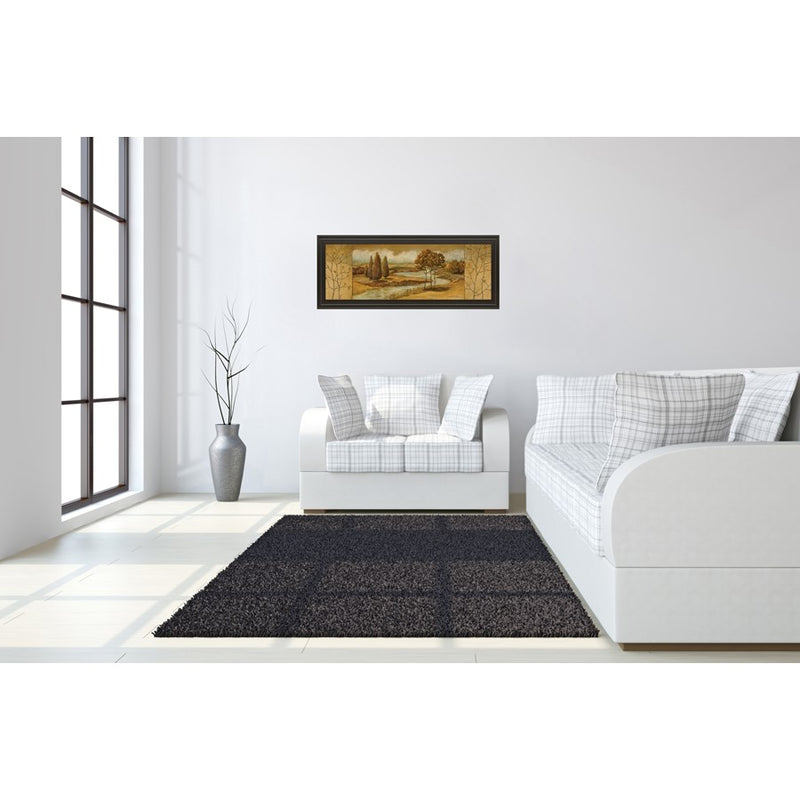 Classy Living Autumn River View Wall Art 42"x18", Dark Chocolate Frame