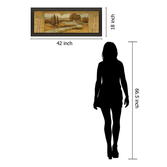 Classy Living Autumn River View Wall Art 42"x18", Dark Chocolate Frame