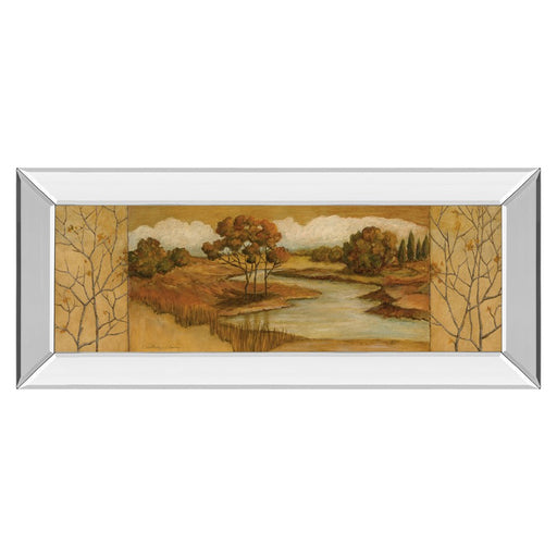 Classy Living Golden Meadow Stream Wall Art 42"x18", Mirrored Frame