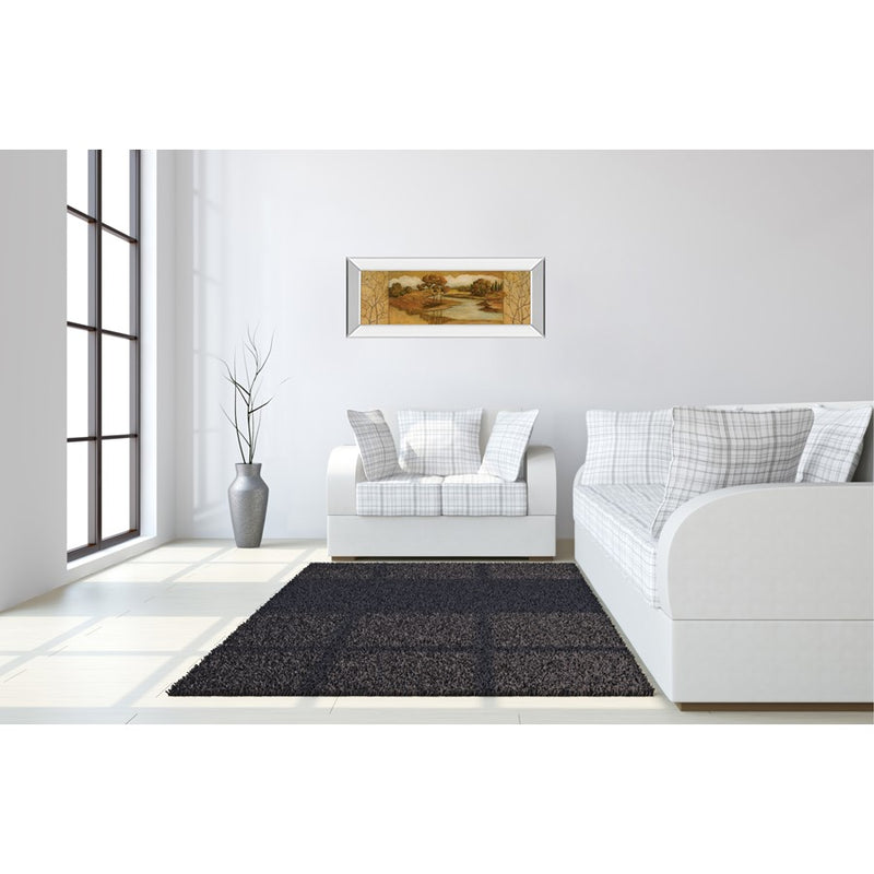 Classy Living Golden Meadow Stream Wall Art 42"x18", Mirrored Frame