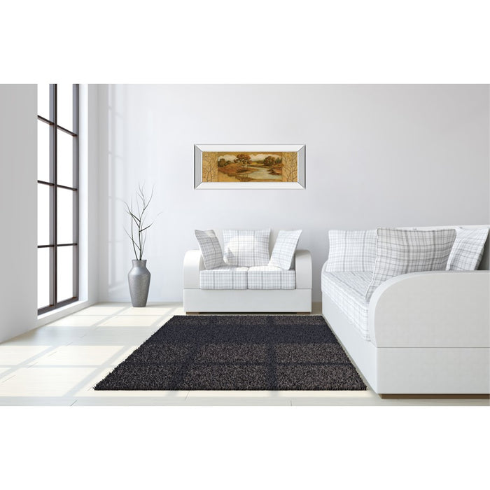 Classy Living Golden Meadow Stream Wall Art 42"x18", Mirrored Frame