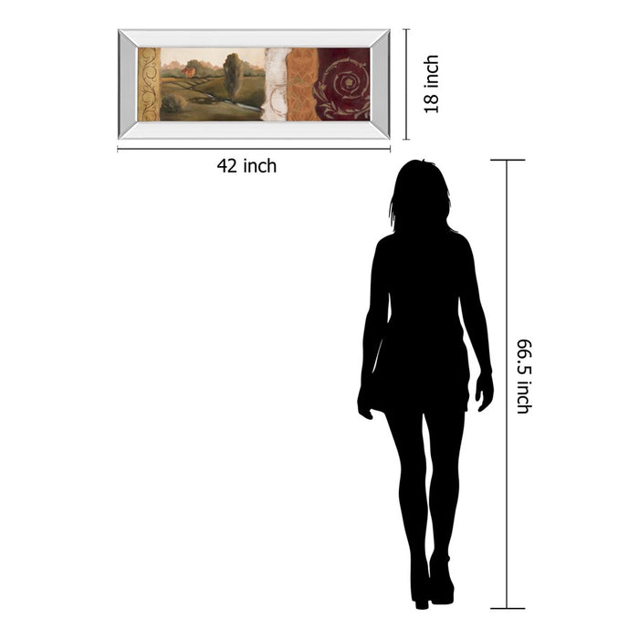 Classy Living Tuscan Harmony Wall Art 42"x18", Mirrored Frame