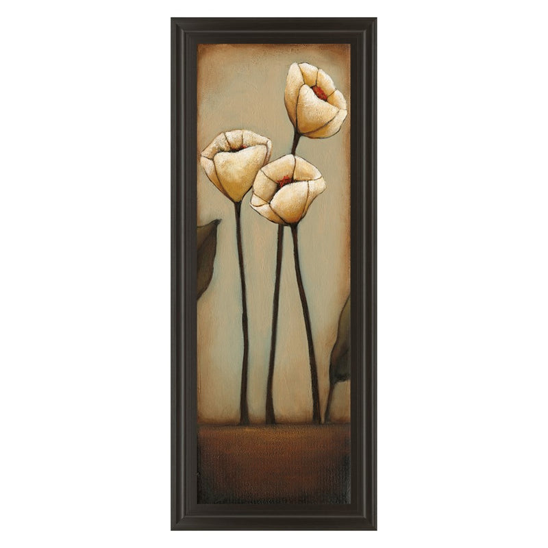 Classy Living Cream Blooms Wall Art 18"x42", Dark Chocolate Frame