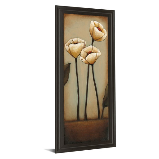 Classy Living Cream Blooms Wall Art 18"x42", Dark Chocolate Frame