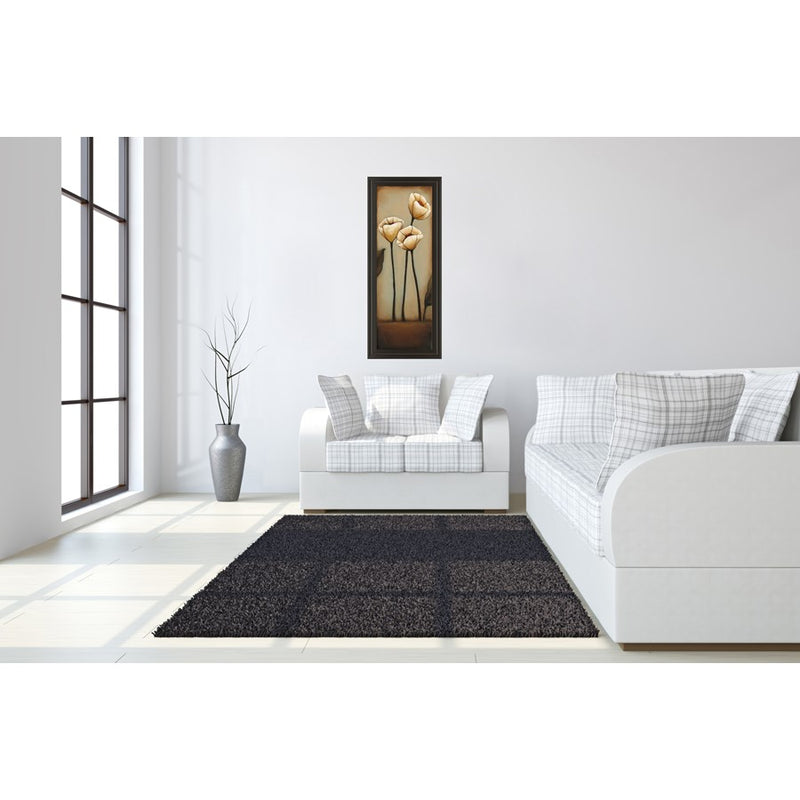 Classy Living Cream Blooms Wall Art 18"x42", Dark Chocolate Frame