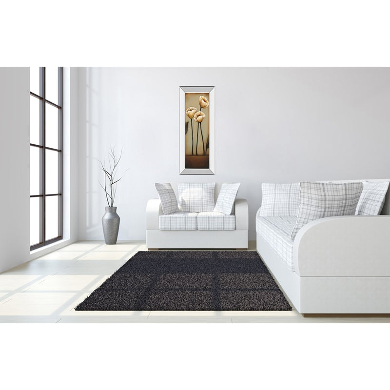 Classy Living Cream Blooms Wall Art 18"x42", Mirrored Frame
