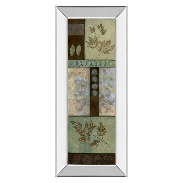 Classy Living Verdant Leaf Collage Wall Art 18"x42", Mirrored Frame