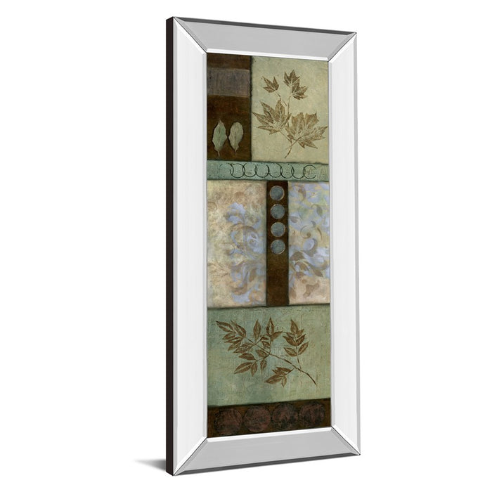 Classy Living Verdant Leaf Collage Wall Art 18"x42", Mirrored Frame