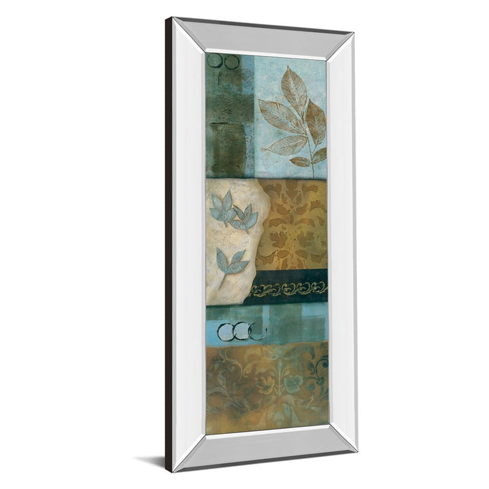 Classy Living Verdant Leaf Mosaic Wall Art 18"x42", Mirrored Frame