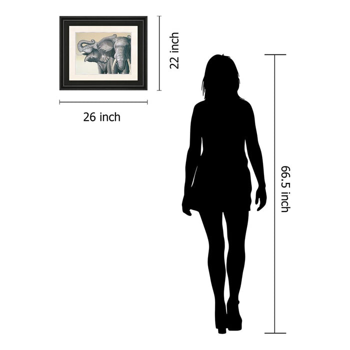 Classy Living Majestic Elephants Wall Art 22"x26", Midnight Aura Frame