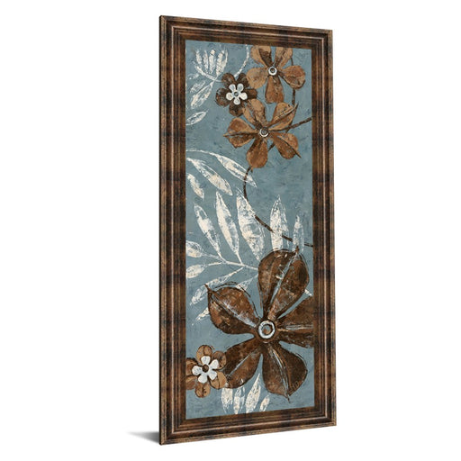Classy Living Denim Garden Wall Art 18"x42", Dark Chocolate Frame