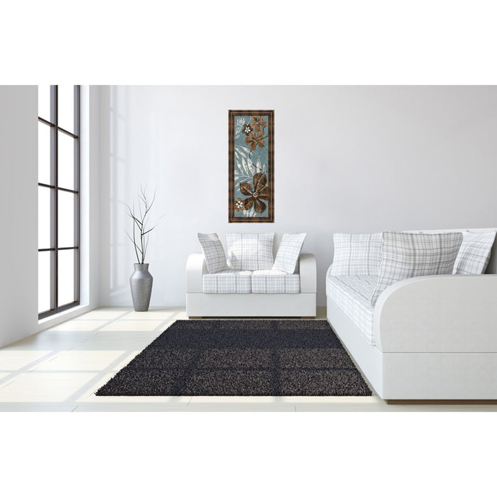 Classy Living Denim Garden Wall Art 18"x42", Dark Chocolate Frame