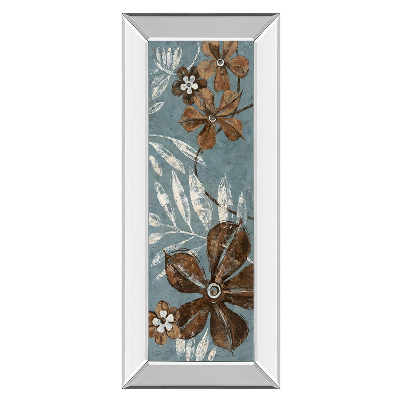 Classy Living Denim Garden Wall Art 18"x42", Mirrored Frame