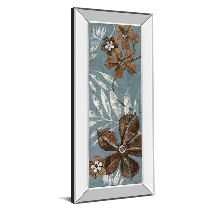 Classy Living Denim Garden Wall Art 18"x42", Mirrored Frame