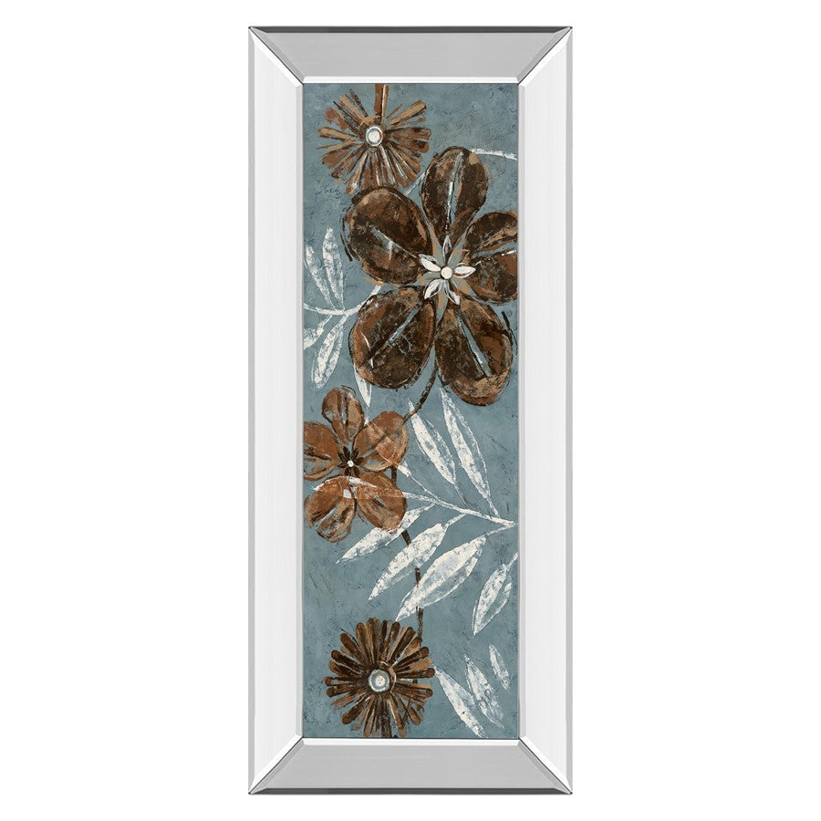 Classy Living Denim Garden II Wall Art 18"x42", Mirrored Frame